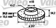 Valeo 186194 Тормозной диск передний вентилируемый 186194: Отличная цена - Купить в Польше на 2407.PL!