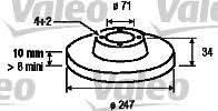 Valeo 186199 Rear brake disc, non-ventilated 186199: Buy near me in Poland at 2407.PL - Good price!