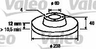 Valeo 186211 Unventilated front brake disc 186211: Buy near me in Poland at 2407.PL - Good price!