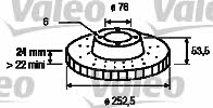 Valeo 186218 Front brake disc ventilated 186218: Buy near me in Poland at 2407.PL - Good price!