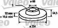 Valeo 186223 Rear brake disc, non-ventilated 186223: Buy near me in Poland at 2407.PL - Good price!