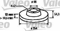 Valeo 186225 Rear brake disc, non-ventilated 186225: Buy near me in Poland at 2407.PL - Good price!