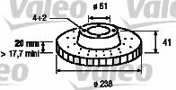 Valeo 186229 Front brake disc ventilated 186229: Buy near me in Poland at 2407.PL - Good price!