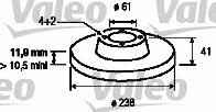 Valeo 186230 Unventilated front brake disc 186230: Buy near me in Poland at 2407.PL - Good price!