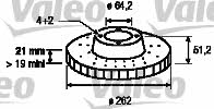 Valeo 186234 Front brake disc ventilated 186234: Buy near me in Poland at 2407.PL - Good price!