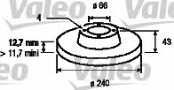 Valeo 186236 Unventilated front brake disc 186236: Buy near me in Poland at 2407.PL - Good price!