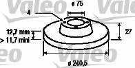 Valeo 186242 Unventilated front brake disc 186242: Buy near me in Poland at 2407.PL - Good price!