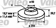 Valeo 186257 Unventilated front brake disc 186257: Buy near me in Poland at 2407.PL - Good price!