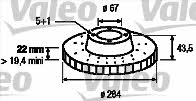 Valeo 186280 Front brake disc ventilated 186280: Buy near me in Poland at 2407.PL - Good price!