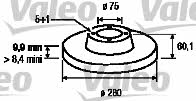Valeo 186295 Тормозной диск задний невентилируемый 186295: Отличная цена - Купить в Польше на 2407.PL!