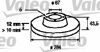 Valeo 186298 Unventilated front brake disc 186298: Buy near me in Poland at 2407.PL - Good price!