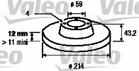 Valeo 186299 Unventilated front brake disc 186299: Buy near me in Poland at 2407.PL - Good price!