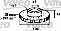 Valeo 186304 Front brake disc ventilated 186304: Buy near me in Poland at 2407.PL - Good price!