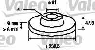 Valeo 186432 Rear brake disc, non-ventilated 186432: Buy near me at 2407.PL in Poland at an Affordable price!