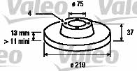Valeo 186454 Unventilated front brake disc 186454: Buy near me in Poland at 2407.PL - Good price!