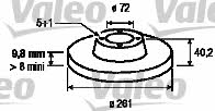 Valeo 186458 Rear brake disc, non-ventilated 186458: Buy near me in Poland at 2407.PL - Good price!