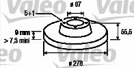 Valeo 186470 Rear brake disc, non-ventilated 186470: Buy near me in Poland at 2407.PL - Good price!