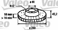 Valeo 186482 Front brake disc ventilated 186482: Buy near me in Poland at 2407.PL - Good price!