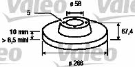Valeo 186503 Rear brake disc, non-ventilated 186503: Buy near me in Poland at 2407.PL - Good price!