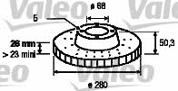 Valeo 186526 Тормозной диск передний вентилируемый 186526: Отличная цена - Купить в Польше на 2407.PL!
