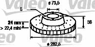 Valeo 186570 Тормозной диск передний вентилируемый 186570: Отличная цена - Купить в Польше на 2407.PL!