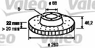 Valeo 186582 Brake disc 186582: Buy near me at 2407.PL in Poland at an Affordable price!