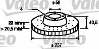 Valeo 186590 Front brake disc ventilated 186590: Buy near me in Poland at 2407.PL - Good price!