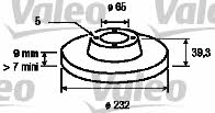 Valeo 186597 Rear brake disc, non-ventilated 186597: Buy near me at 2407.PL in Poland at an Affordable price!