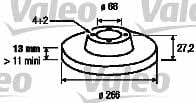 Valeo 186599 Unventilated front brake disc 186599: Buy near me in Poland at 2407.PL - Good price!