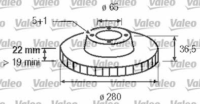 Valeo 186604 Front brake disc ventilated 186604: Buy near me in Poland at 2407.PL - Good price!