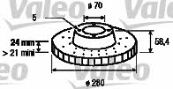 Valeo 186625 Тормозной диск передний вентилируемый 186625: Отличная цена - Купить в Польше на 2407.PL!