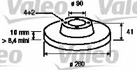 Valeo 186647 Rear brake disc, non-ventilated 186647: Buy near me in Poland at 2407.PL - Good price!