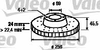 Valeo 186648 Front brake disc ventilated 186648: Buy near me in Poland at 2407.PL - Good price!