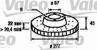 Valeo 186653 Front brake disc ventilated 186653: Buy near me in Poland at 2407.PL - Good price!