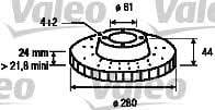 Valeo 186655 Тормозной диск передний вентилируемый 186655: Отличная цена - Купить в Польше на 2407.PL!