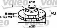 Valeo 186685 Rear ventilated brake disc 186685: Buy near me in Poland at 2407.PL - Good price!