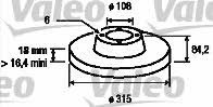 Valeo 186691 Rear brake disc, non-ventilated 186691: Buy near me in Poland at 2407.PL - Good price!