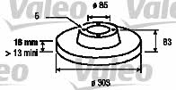 Valeo 186692 Unventilated front brake disc 186692: Buy near me in Poland at 2407.PL - Good price!