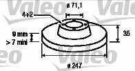 Valeo 186694 Rear brake disc, non-ventilated 186694: Buy near me at 2407.PL in Poland at an Affordable price!