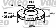 Valeo 186696 Front brake disc ventilated 186696: Buy near me in Poland at 2407.PL - Good price!