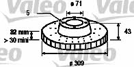 Valeo 186703 Тормозной диск передний вентилируемый 186703: Отличная цена - Купить в Польше на 2407.PL!