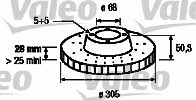 Valeo 186741 Front brake disc ventilated 186741: Buy near me at 2407.PL in Poland at an Affordable price!