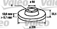 Valeo 186742 Unventilated front brake disc 186742: Buy near me in Poland at 2407.PL - Good price!