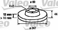 Valeo 186784 Unventilated front brake disc 186784: Buy near me in Poland at 2407.PL - Good price!