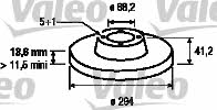 Valeo 186801 Rear brake disc, non-ventilated 186801: Buy near me in Poland at 2407.PL - Good price!
