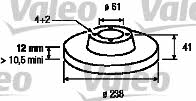 Valeo 186803 Unventilated front brake disc 186803: Buy near me in Poland at 2407.PL - Good price!