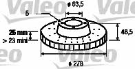 Valeo 186819 Front brake disc ventilated 186819: Buy near me in Poland at 2407.PL - Good price!