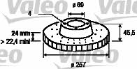 Valeo 186823 Тормозной диск передний вентилируемый 186823: Отличная цена - Купить в Польше на 2407.PL!