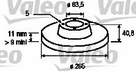 Valeo 186842 Rear brake disc, non-ventilated 186842: Buy near me in Poland at 2407.PL - Good price!