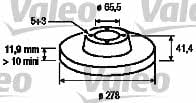 Valeo 186854 Rear brake disc, non-ventilated 186854: Buy near me in Poland at 2407.PL - Good price!